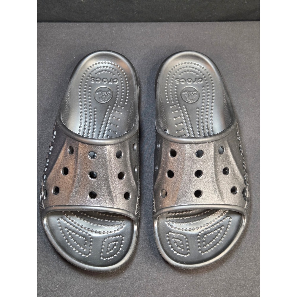 Crocs Baya Slide Sandals Black Women 9 Men‎ 7 Water Shoes Slip On 12000
